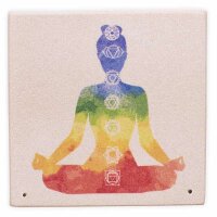 R&auml;ucherst&auml;bchenhalter - Sandstein viereckig - 7 Chakren - 1 St&uuml;ck