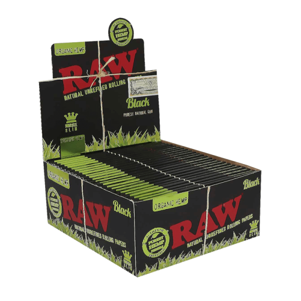 RAW - Black Organic Hemp - King Size Slim - Display - 50 x 32 St&uuml;ck