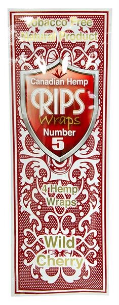 RIPS - Canadian Hemp Wraps - Number 5 - Wild Cherry - Box - 15 x 4 St&uuml;ck
