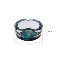 Skull Glas Aschenbecher rund - Display - 6 St&uuml;ck