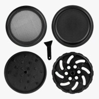 MedusaFilters - Keramik Spike Grinder - Black - 64mm - 4 Part