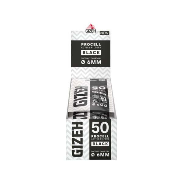 GIZEH - ProCell 6mm - Black - Bag - 10 x 50 St&uuml;ck