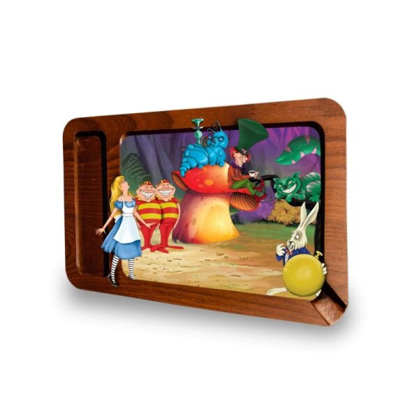 V Syndicate - 3D Wood Rolling Tray - 30 x 18cm - Alice Mushroom