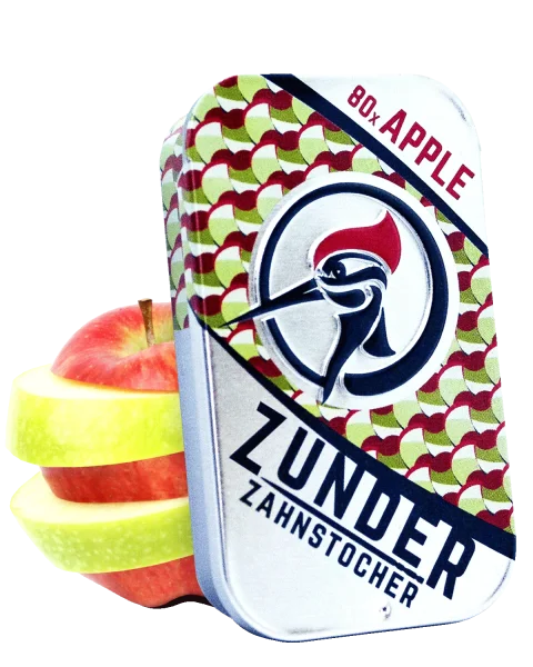 Zunder Zahnstocher - Apple - Box - 80 St&uuml;ck