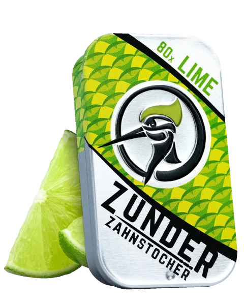 Zunder Zahnstocher - Lime - Box - 80 St&uuml;ck