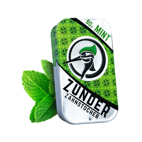 Zunder Zahnstocher - Mint - Box - 80 Stück