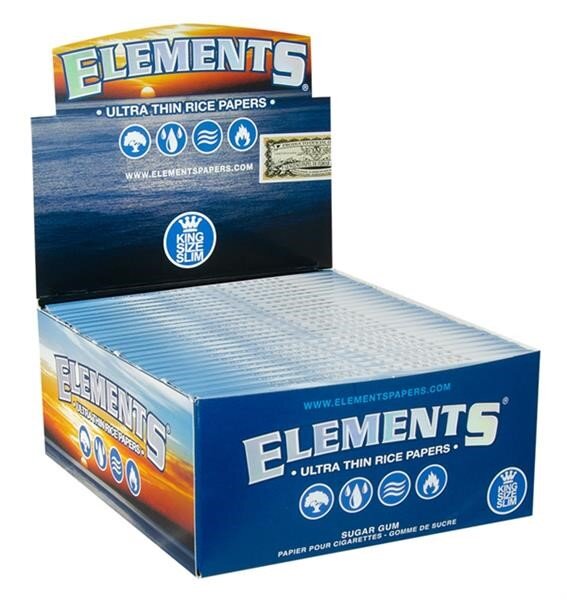 ELEMENTS - Papers - Blue - King Size Slim - Box - 50 x 32 St&uuml;ck
