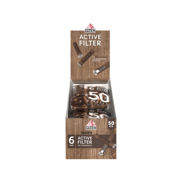GIZEH - Active Filter 6mm - Brown - Bag - 10 x 50 St&uuml;ck
