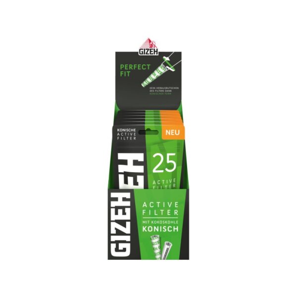 GIZEH - Active Filter konisch - Black - Bag - 6 x 25 St&uuml;ck