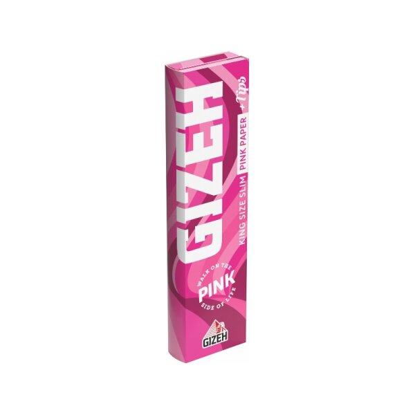 GIZEH - King Size Slim + Tips - Pink - Box - 26 St&uuml;ck