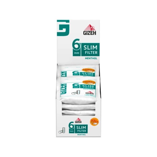GIZEH - Slim Filter - Menthol - Bag - 10 x 120 St&uuml;ck
