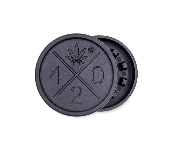 Hemp Grinder - 420 Logo - 55mm - 2 Layers - Display - 8 Stück