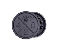 Hemp Grinder - 420 Logo - 55mm - 2 Layers - Display - 8 Stück
