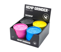 Hemp Grinder - 420 Logo - 55mm - 2 Layers - Display - 8 Stück