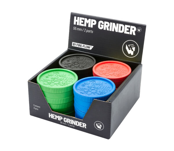Hemp Grinder - THC Molecule - 55mm - 2 Layers - Display - 8 St&uuml;ck