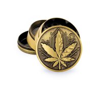 Metal Grinder - 50mm - 4 Layers - Gold - Geometrical Leaf...