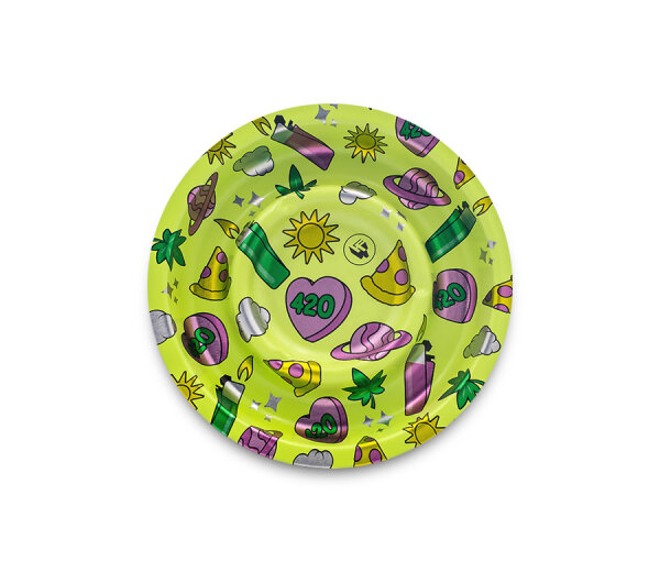 Metal Coffeeshop Ashtray - 136mm - 420 Pattern