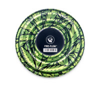 Metal Coffeeshop Ashtray - 160mm - Leaves Green