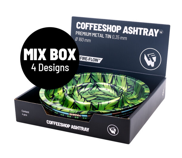 Metal Coffeeshop Ashtray - 160mm - Gr&ouml;sse M - Mixed - Display - 4 St&uuml;ck