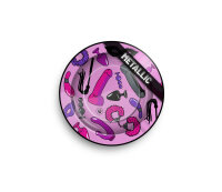 Metal Ashtray - 135mm - Sex Toy Pattern metallic - Display - 6 St&uuml;ck