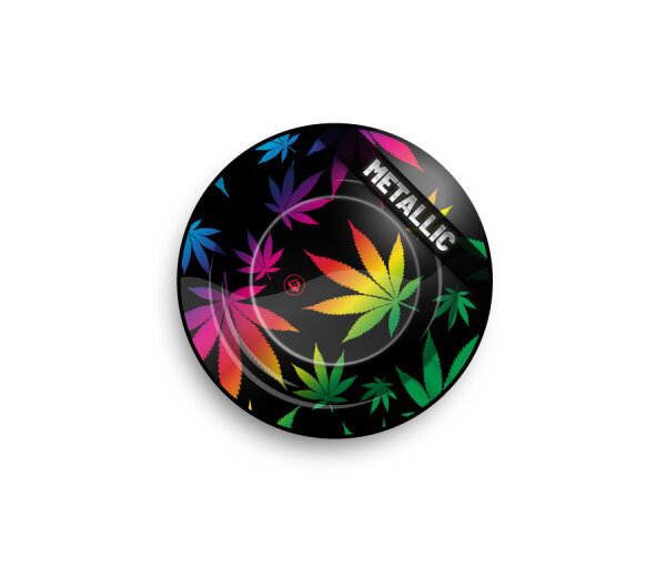 Metal Ashtray - 135mm - Leaves Gradient metallic - Display - 6 St&uuml;ck