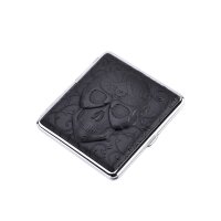 20er Zigarettenetui - 3D Totenkopf schwarz/rot - Display - 12 St&uuml;ck