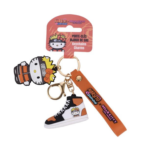 Schl&uuml;sselanh&auml;nger - Hello Kitty x Naruto Shippuden - rot / schwarz - Display - 24 St&uuml;ck