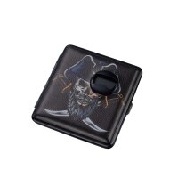 20er Zigarettenetui - Piraten Totenkopf & Flaschen&ouml;ffner - Display - 12 St&uuml;ck