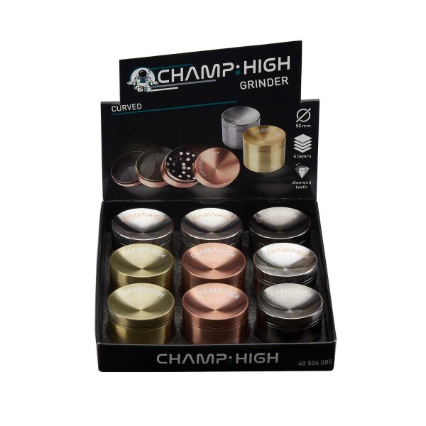 Champ High - Grinder Curved - 50mm - 4 Layers - Display - 9 St&uuml;ck