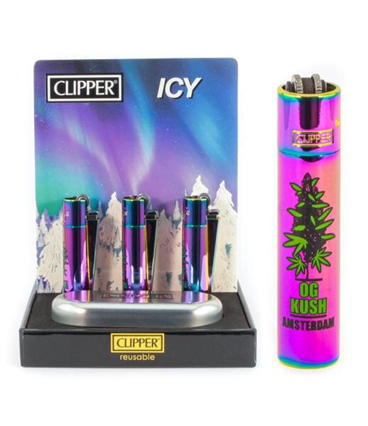 Clipper - Metal - ICY - AMSTERDAM - OG Kush - Display - 12 St&uuml;ck