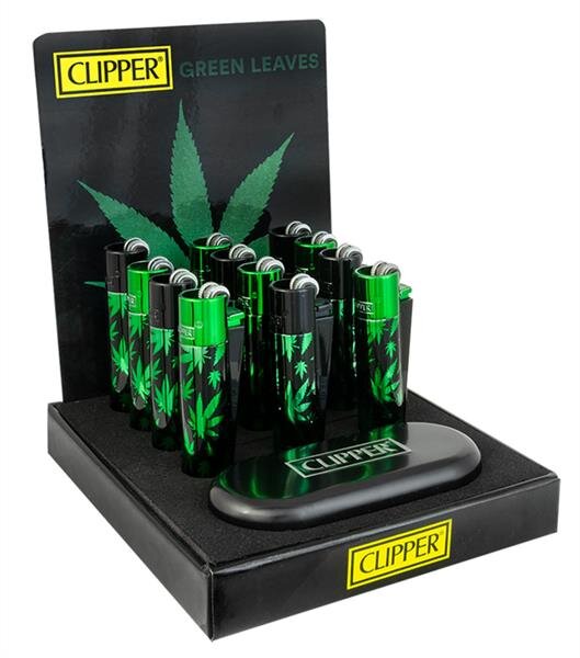Clipper - Metal - Leaves Green - Display - 12 St&uuml;ck