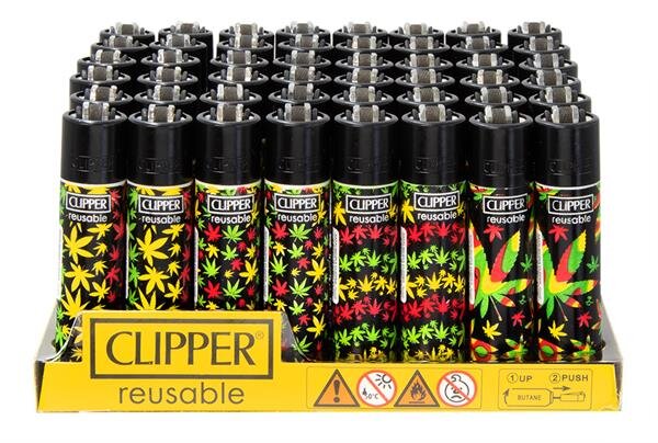 Clipper - Rasta Hanfblatt - Display - 48 St&uuml;ck