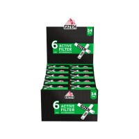 GIZEH - Active Filter 6mm - Black - Box - 10 x 34 St&uuml;ck
