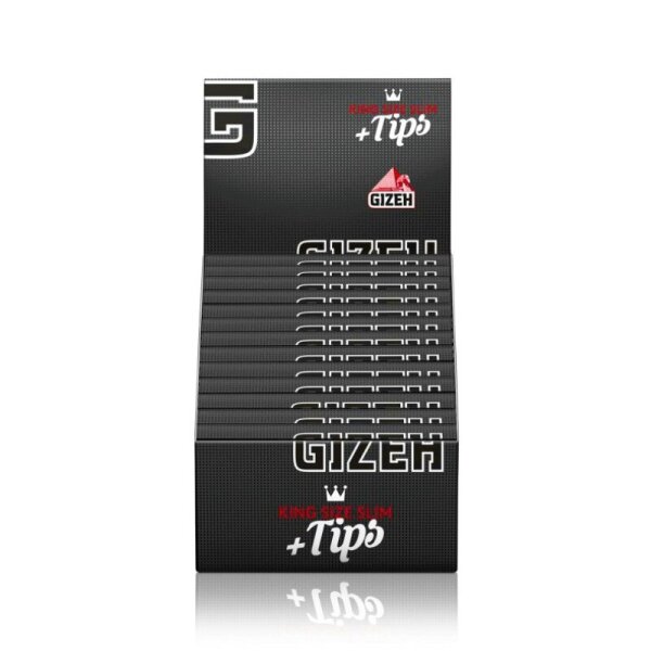 GIZEH - King Size Slim + Tips - Black - Box - 26 St&uuml;ck