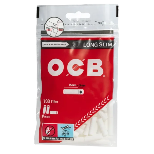 OCB - Filter Slim Long 6mm - Display - 10 x 100 St&uuml;ck