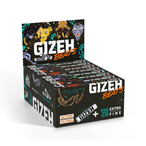 GIZEH - King Size Slim + Active Filter - Beats Swiss Edition - 16 St&uuml;ck