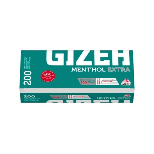 GIZEH - Tubes / H&uuml;lsen - Menthol Extra - Box - 200 St&uuml;ck