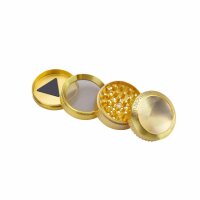 Champ High - Grinder Magnifier Gold mit Lupe und Staufach - 50mm - 4 Layers