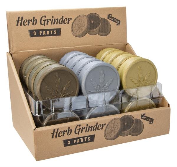 Grinder Plastic - Soft Touch - 50mm - 3 Layers - Display - 24 St&uuml;ck