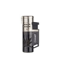 Champ - Hemp Leaf Feuerzeug mit 2 blauen Flammen - Display - 12 St&uuml;ck